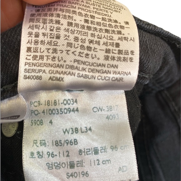 LEVIS 401  JEANS DENIM BLACK STRAIGHT LEG BLACK TAB 38/34 - Picture 4 of 7